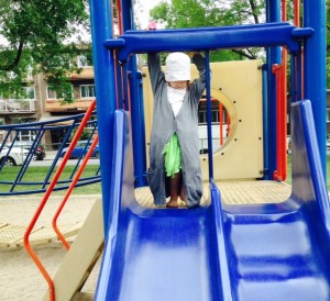 Avec ma veste préférée parce qu'elle avait froid. 