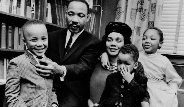 *** FILE *** Dr. Martin Luther King Jr. and his wife, Coretta Scott King, sit with three of their four children in their Atlanta, Ga, home, on March 17, 1963. From left are: Martin Luther King III, 5, Dexter Scott, 2, and Yolanda Denise, 7. Yolanda Denise King, daughter and eldest child of civil rights leader the Rev. Martin Luther King Jr., has died, said Steve Klein, a spokesman for the King Center. King died late Tuesday May 15, 2007 in Santa Monica, Calif., at age 51.  (AP Photo)